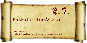Matheisz Terézia névjegykártya